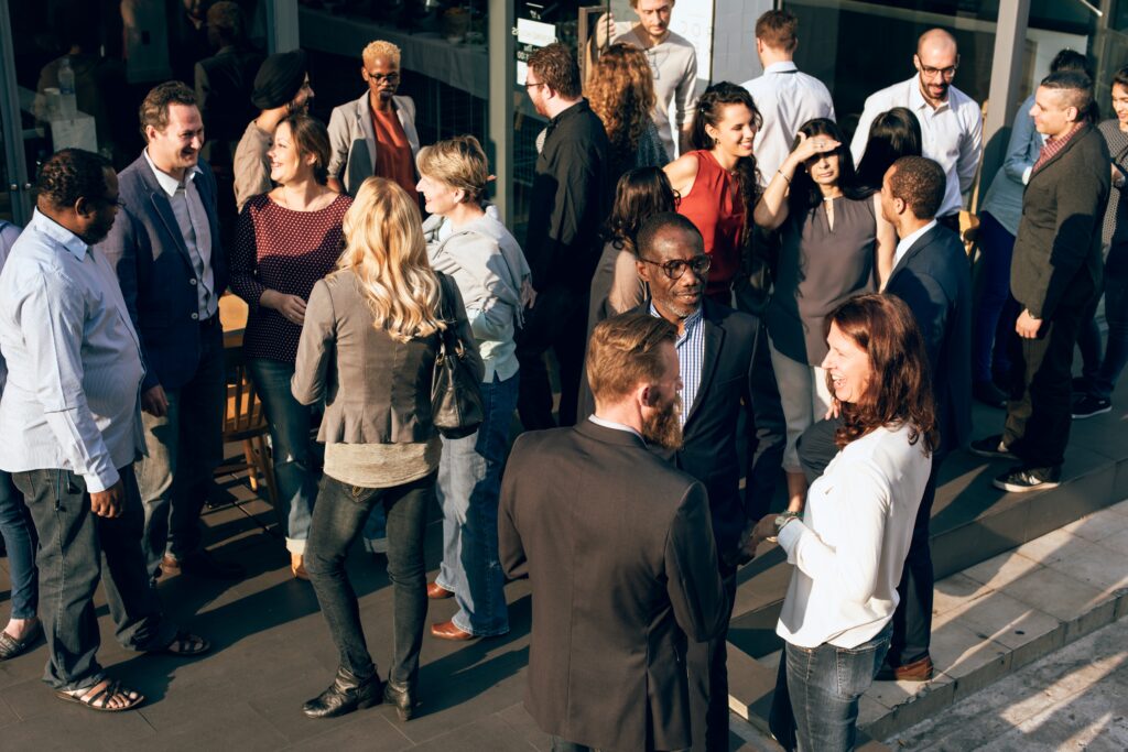 jobseekers networking in an event